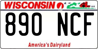 WI license plate 890NCF