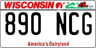 WI license plate 890NCG
