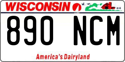 WI license plate 890NCM