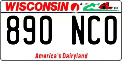 WI license plate 890NCO