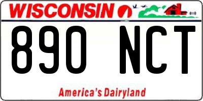 WI license plate 890NCT