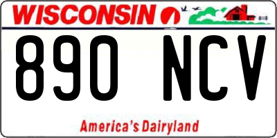 WI license plate 890NCV