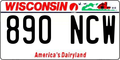 WI license plate 890NCW