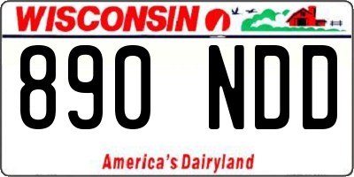WI license plate 890NDD