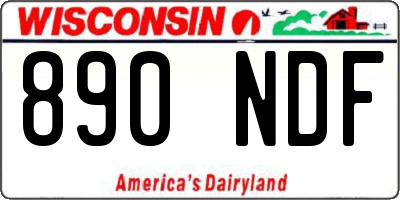 WI license plate 890NDF