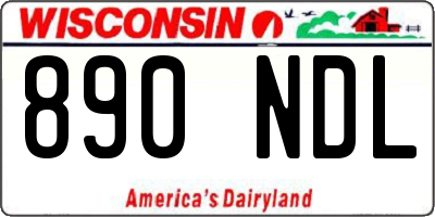 WI license plate 890NDL