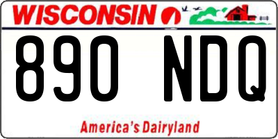 WI license plate 890NDQ