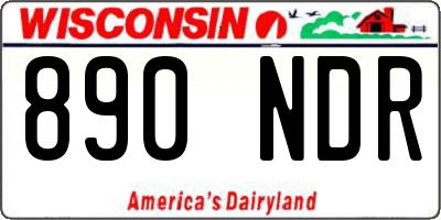 WI license plate 890NDR