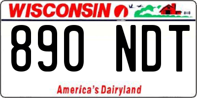 WI license plate 890NDT