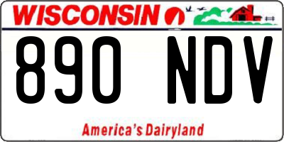 WI license plate 890NDV