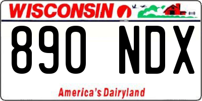 WI license plate 890NDX
