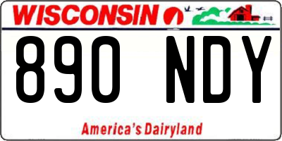 WI license plate 890NDY