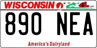WI license plate 890NEA