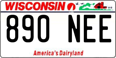 WI license plate 890NEE
