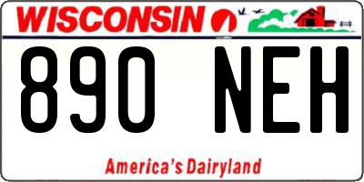 WI license plate 890NEH