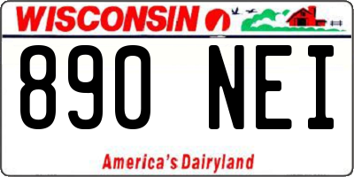 WI license plate 890NEI