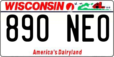 WI license plate 890NEO