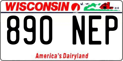 WI license plate 890NEP