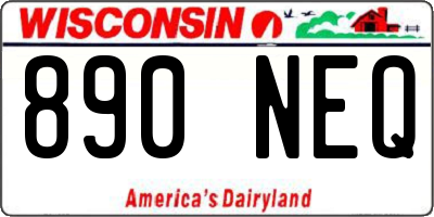 WI license plate 890NEQ