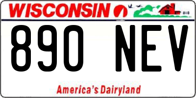 WI license plate 890NEV
