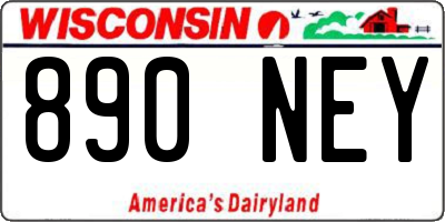 WI license plate 890NEY