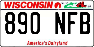 WI license plate 890NFB