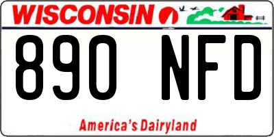 WI license plate 890NFD