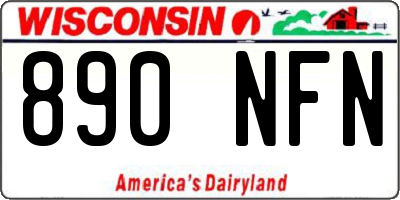 WI license plate 890NFN