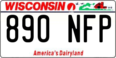 WI license plate 890NFP