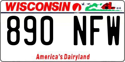 WI license plate 890NFW