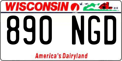 WI license plate 890NGD