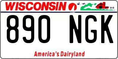 WI license plate 890NGK