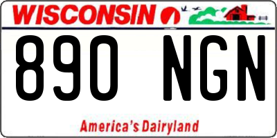 WI license plate 890NGN