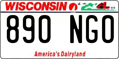WI license plate 890NGO