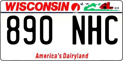 WI license plate 890NHC
