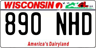 WI license plate 890NHD