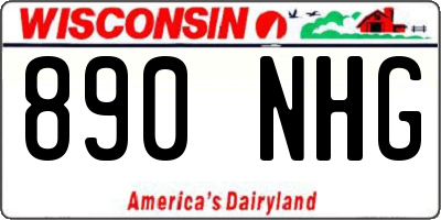 WI license plate 890NHG