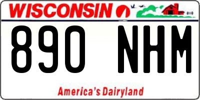 WI license plate 890NHM