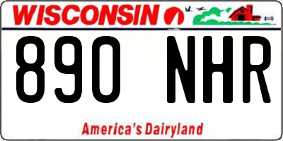 WI license plate 890NHR