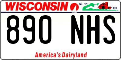 WI license plate 890NHS