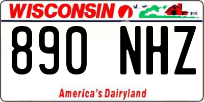WI license plate 890NHZ