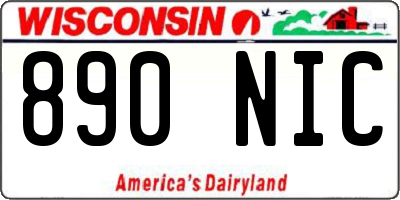 WI license plate 890NIC