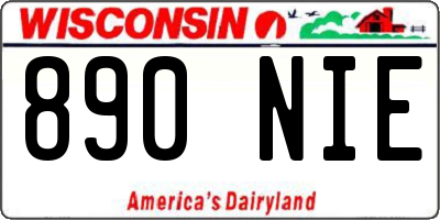 WI license plate 890NIE