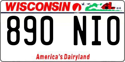 WI license plate 890NIO