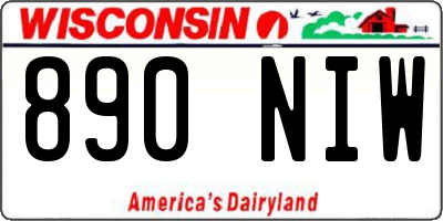 WI license plate 890NIW