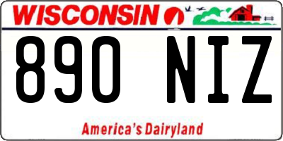 WI license plate 890NIZ