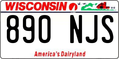 WI license plate 890NJS