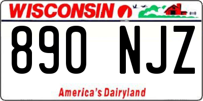 WI license plate 890NJZ