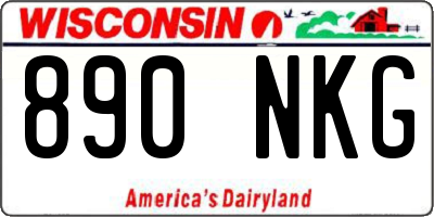 WI license plate 890NKG