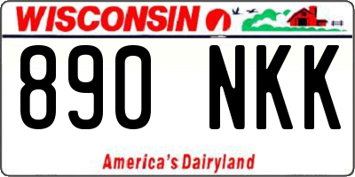 WI license plate 890NKK